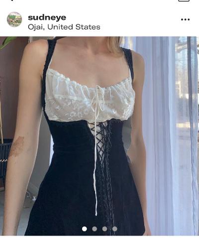 Velvet lace up "Bust" dress