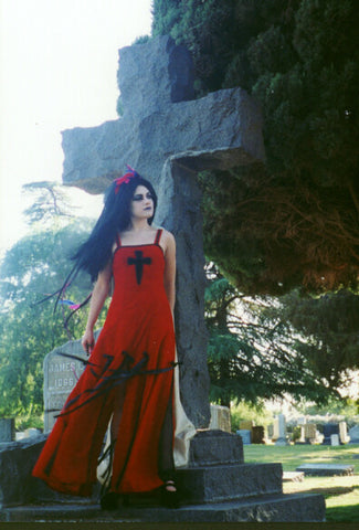 The long velvet "Dagger" dress