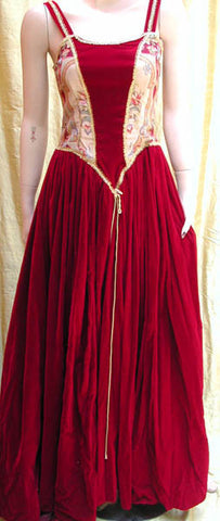 Long velvet and Victorian Tapestry dress