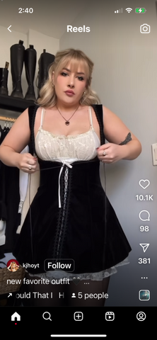 Velvet lace up "Bust" dress