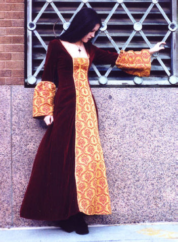 The long "Wallpaper" brocade dress